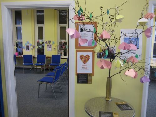 Poetry blossoming on our 'poet tree' during a project for the Dylan Thomas centenary